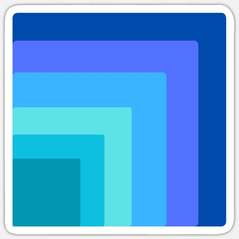 squares within a square - Sticker size S (10 x 10 cm) - white matte