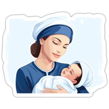 Registered Nurse Medical Medicine Neonatal Nurse - Sticker size S (10 x 10 cm) - white matte - Front