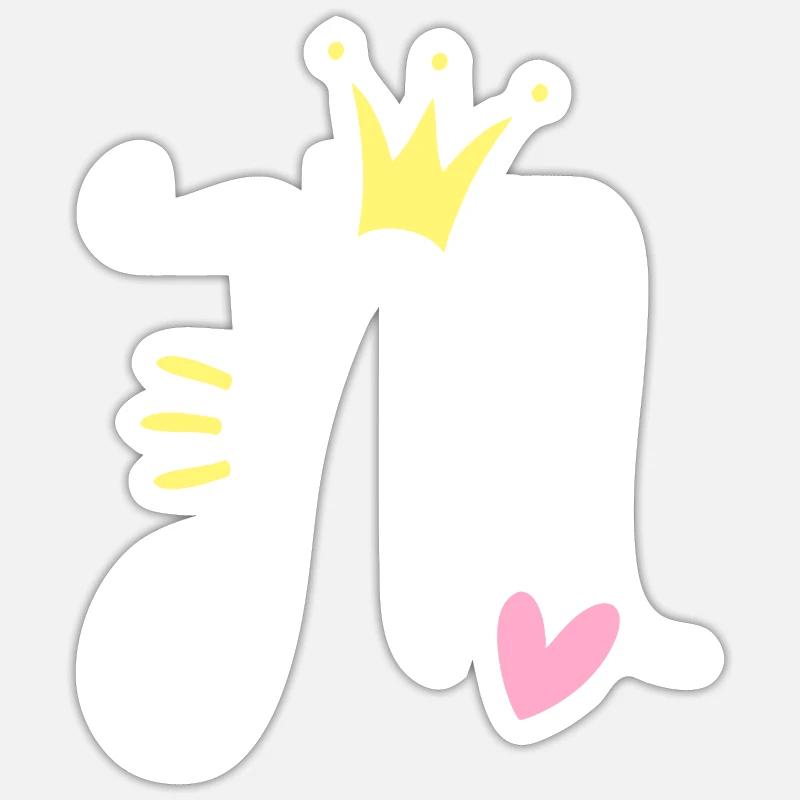 Buchstabe M Anfangsbuchstabe Krone Sticker Größe S (10 x 10 cm)