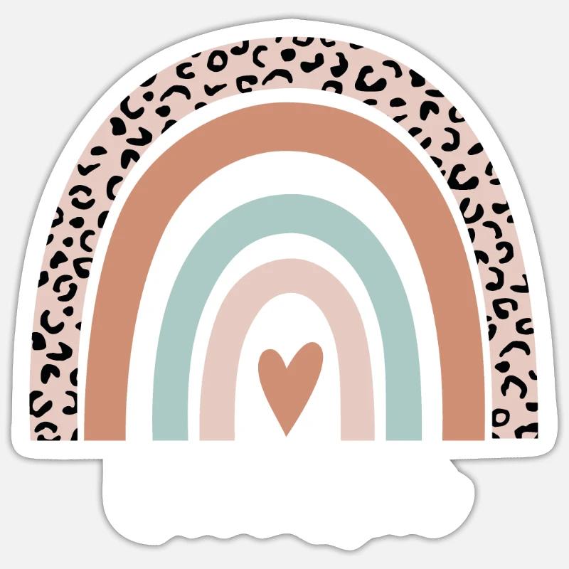 Exécutif Arc-en-ciel Léopard Drôle Exécutif Sticker taille S (10 x 10 cm)