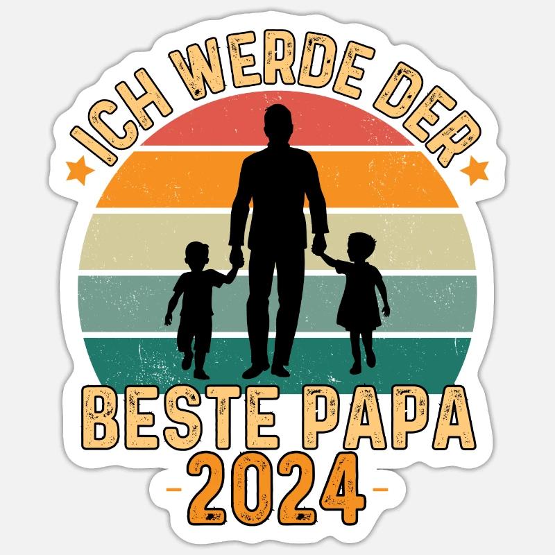 Ich Werde Der Beste Papa 2024 - Sticker Größe S (10 x 10 cm) - Mattweiß