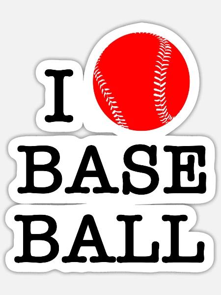Ich liebe Baseball - Sticker Größe S (10 x 10 cm) - Mattweiß