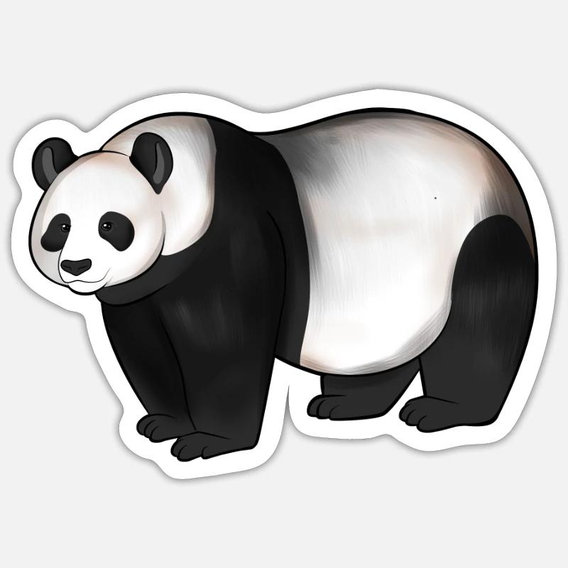 Dessin d’un panda - Sticker taille S (10 x 10 cm) - blanc mat