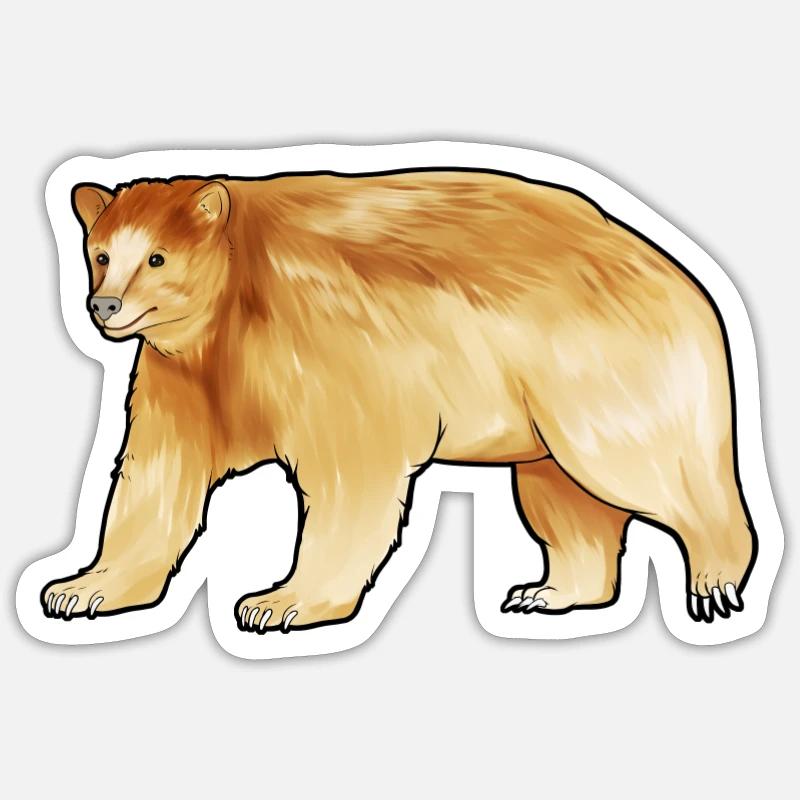 Disegno di un orso Kermode - Sticker formato S (10 x 10 cm) - bianco opaco