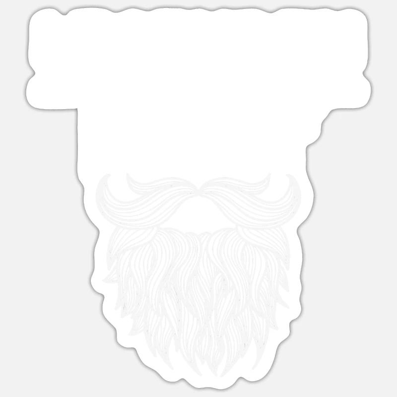 Bärtig Bartträger Schnurrbart Bart - Sticker Größe S (10 x 10 cm) - Mattweiß