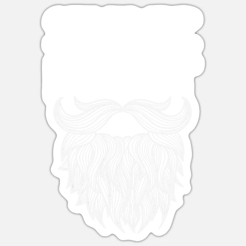 Bärtig Bartträger Schnurrbart Bart - Sticker Größe S (10 x 10 cm) - Mattweiß
