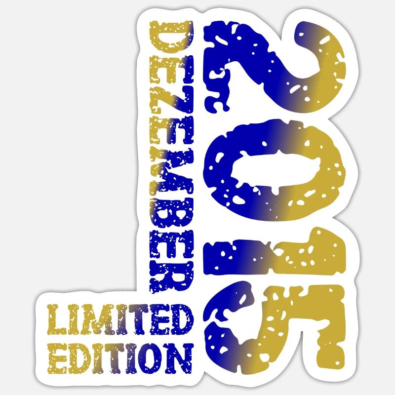 2015 Dezember Limited Edition 8. Geburtstag Deko - Sticker Größe S (10 x 10 cm) - Mattweiß