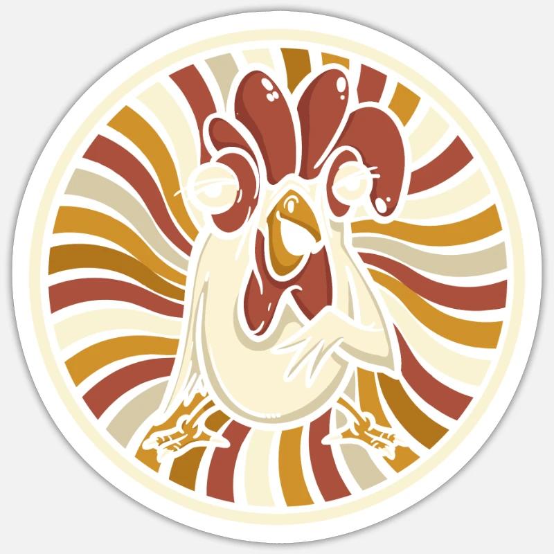 Poule de poulet - Sticker taille S (10 x 10 cm) - blanc mat
