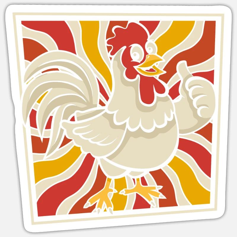 Poule de poulet - Sticker taille S (10 x 10 cm) - blanc mat