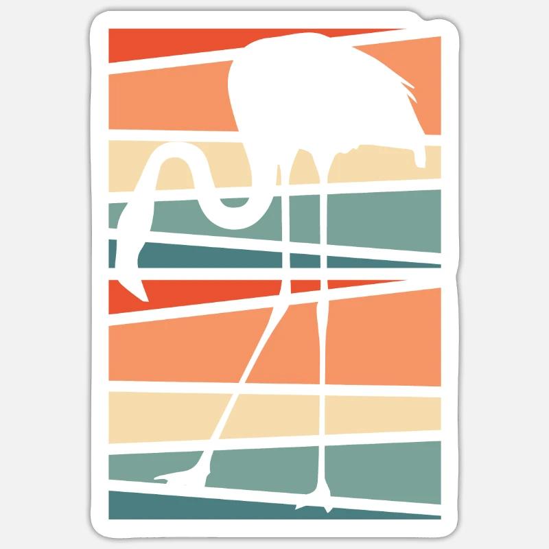 Flamingo - Sticker Größe S (10 x 10 cm) - Mattweiß