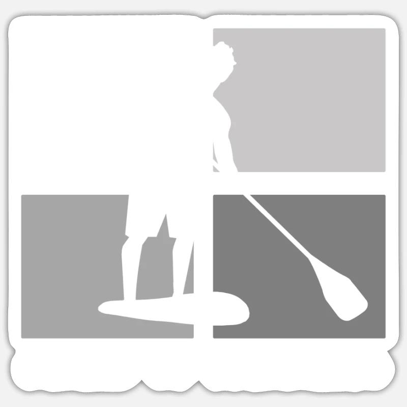 Planche de SUP paddle paddle supboard Stand Up - Sticker taille S (10 x 10 cm) - blanc mat