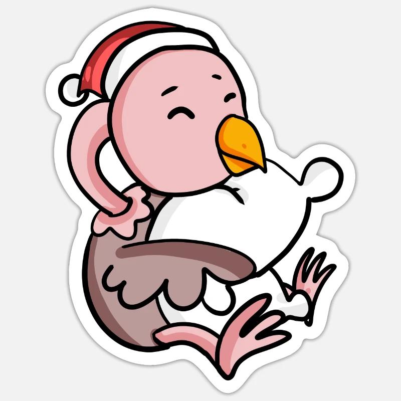 Bouquet Mignon Fatigué Noël - Sticker taille S (10 x 10 cm) - blanc mat