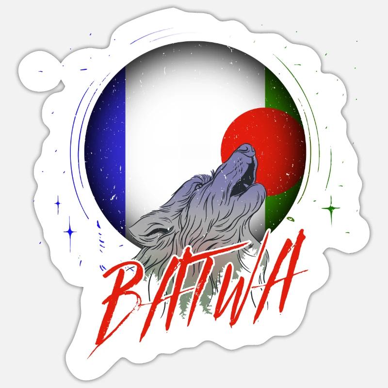 Batwa - Sticker taille S (10 x 10 cm) - blanc mat
