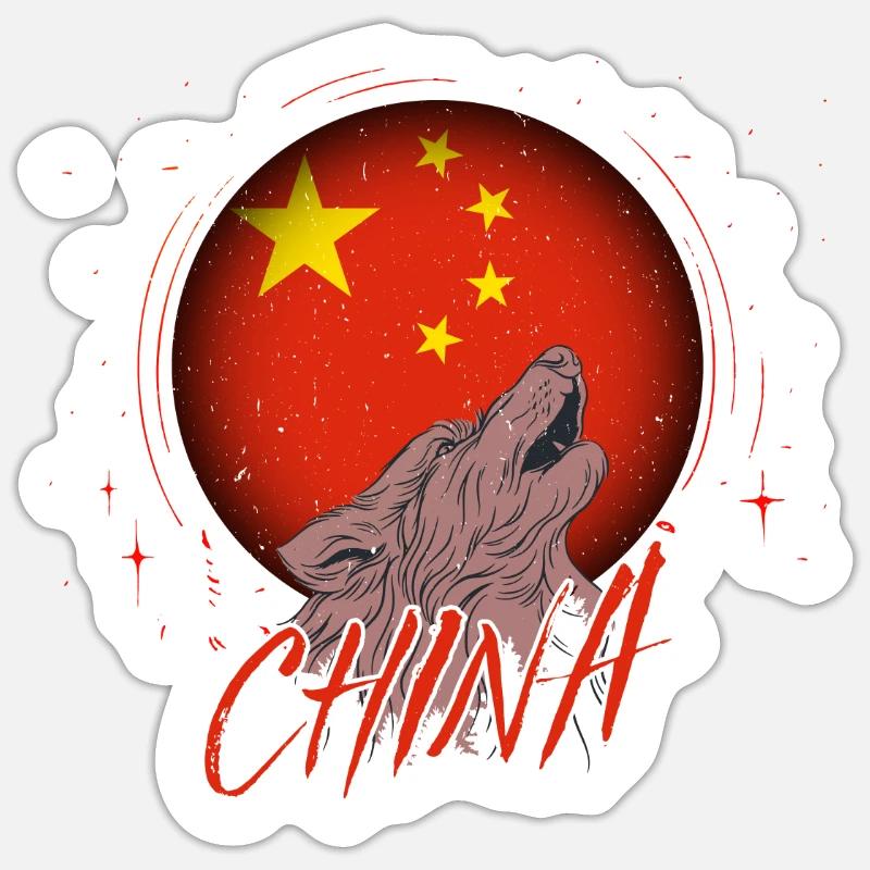 Chine - Sticker taille S (10 x 10 cm) - blanc mat