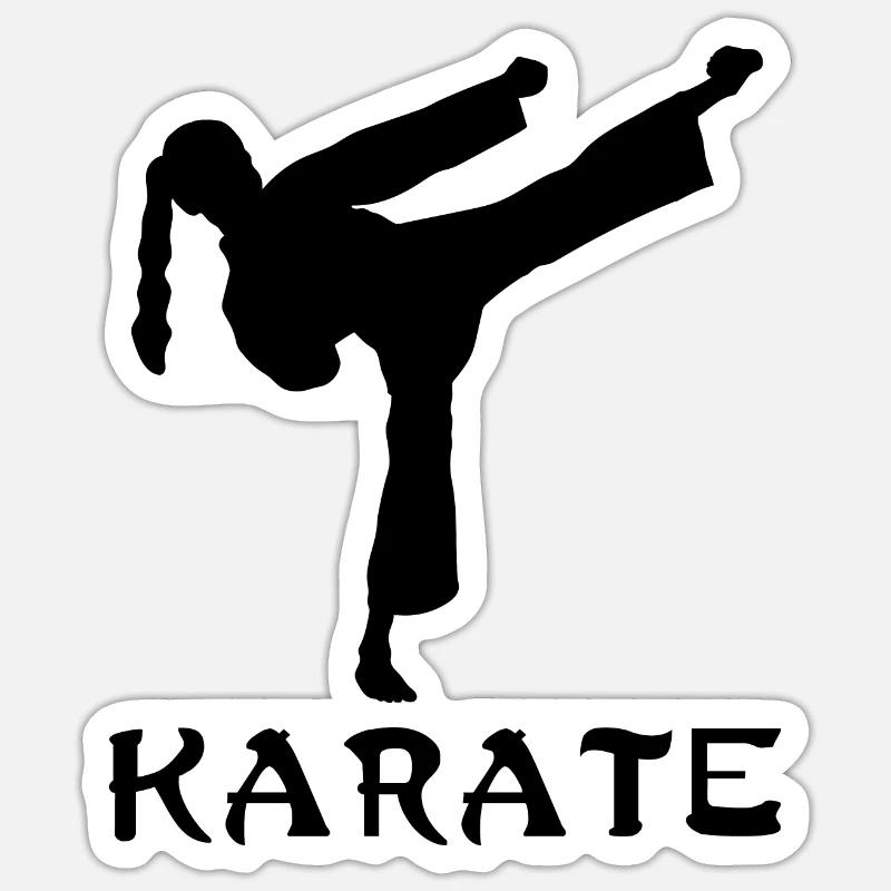 Karaté - Sticker taille S (10 x 10 cm) - blanc mat