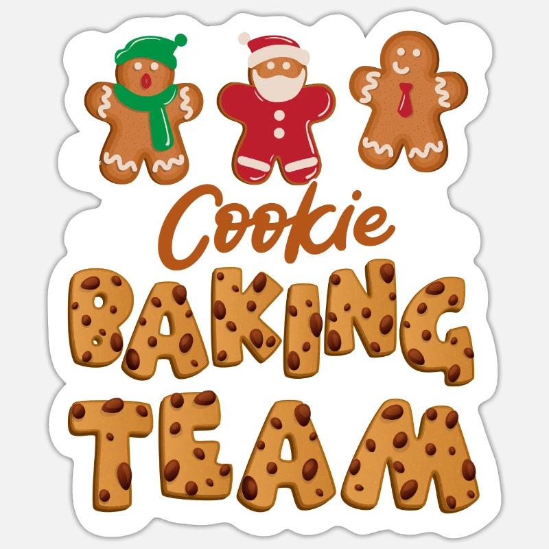 Baking Team Plätzchen Backliebhaber Backen - Sticker Größe S (10 x 10 cm) - Mattweiß