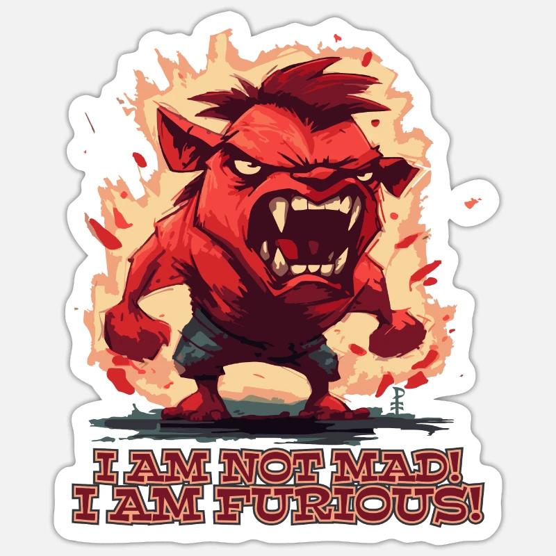 Ich bin nicht sauer, ich bin wütend, Teufel Sticker Größe S (10 x 10 cm)