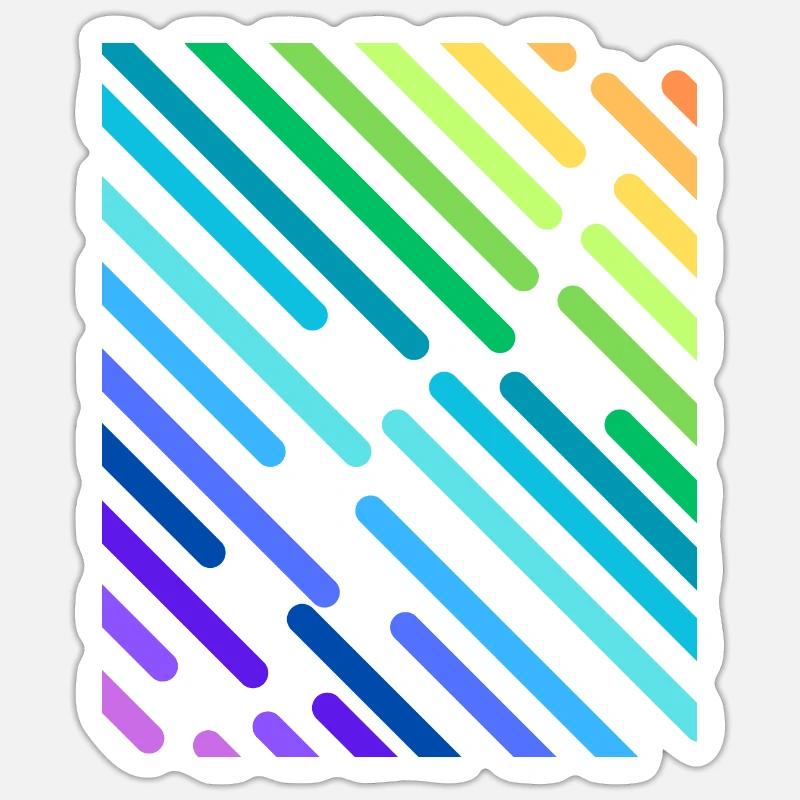 RAINBOW STRIPES - Sticker size S (10 x 10 cm) - white matte