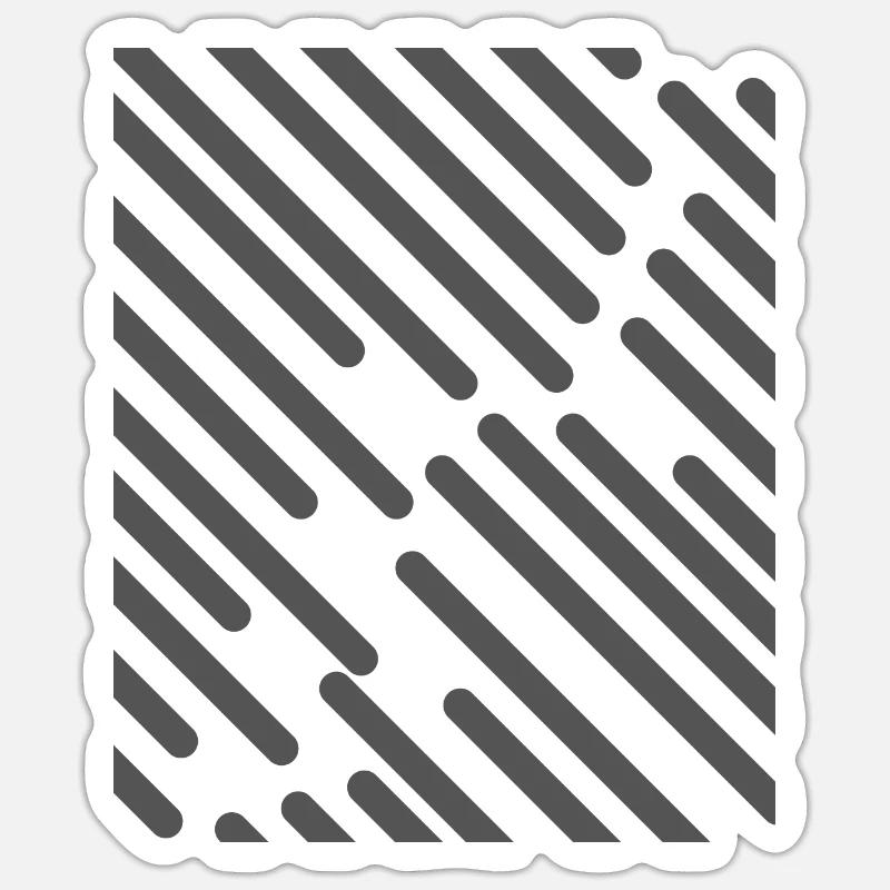 Rayures grises - Sticker taille S (10 x 10 cm) - blanc mat