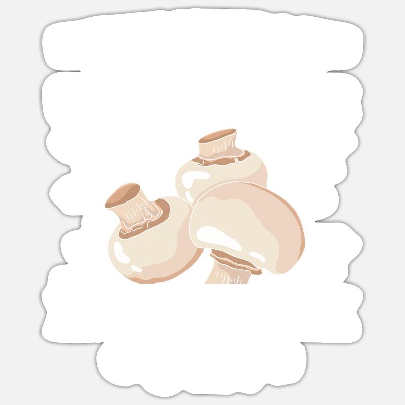 Champignons cadeaux - champignons cadeau idée - champignons Tshirt - Sticker taille S (10 x 10 cm) - blanc mat