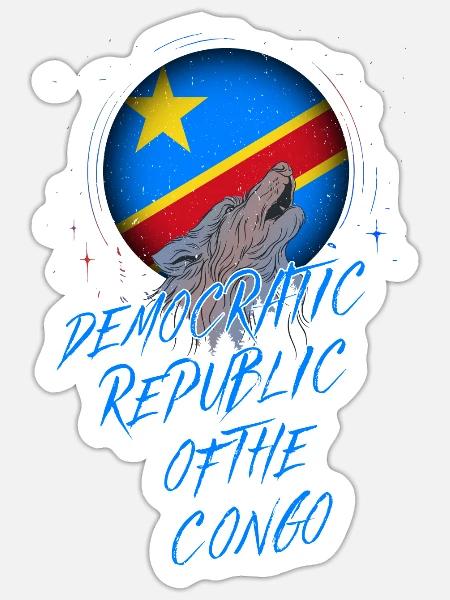 Demokratische Republik Kongo - Sticker Größe S (10 x 10 cm) - Mattweiß