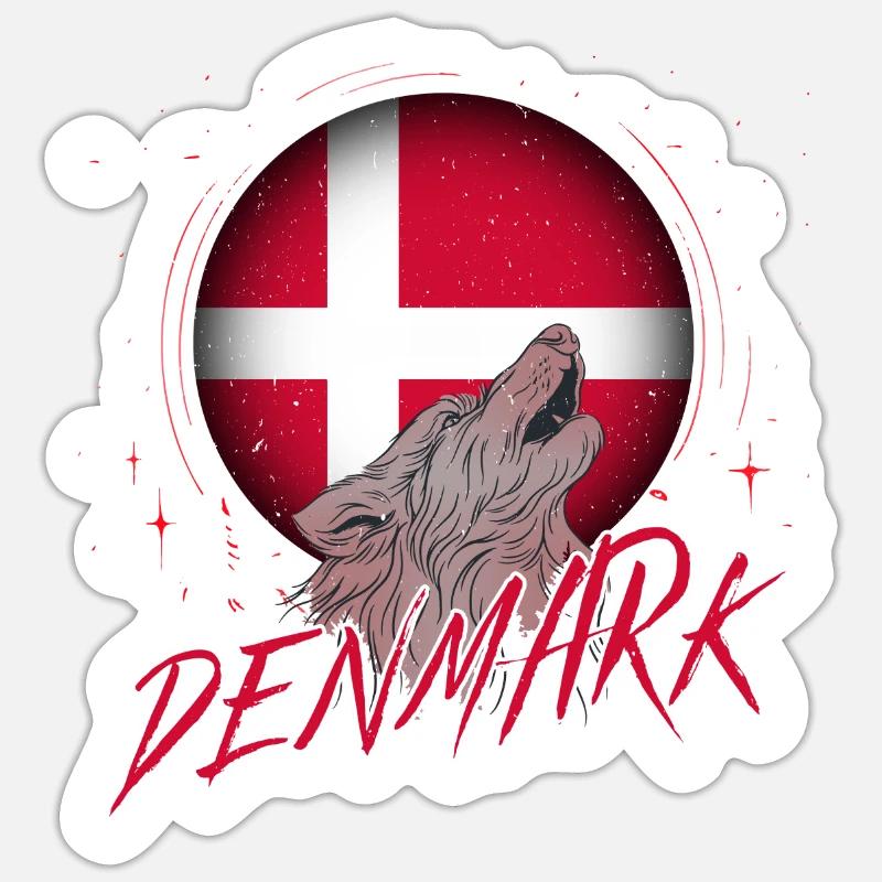 Danemark - Sticker taille S (10 x 10 cm) - blanc mat