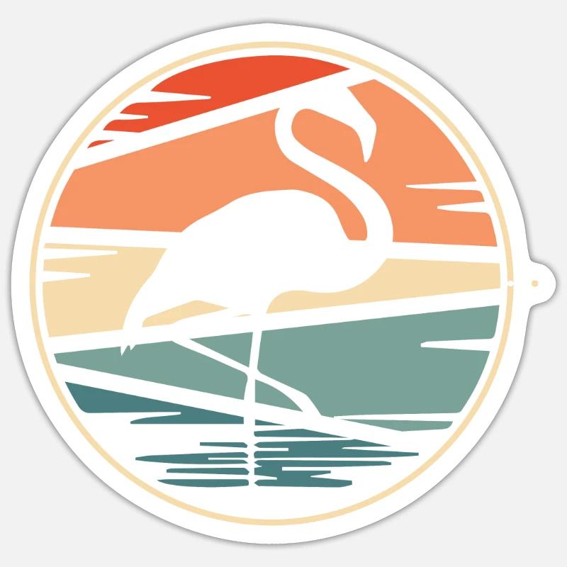 Flamingo - Sticker Größe S (10 x 10 cm) - Mattweiß