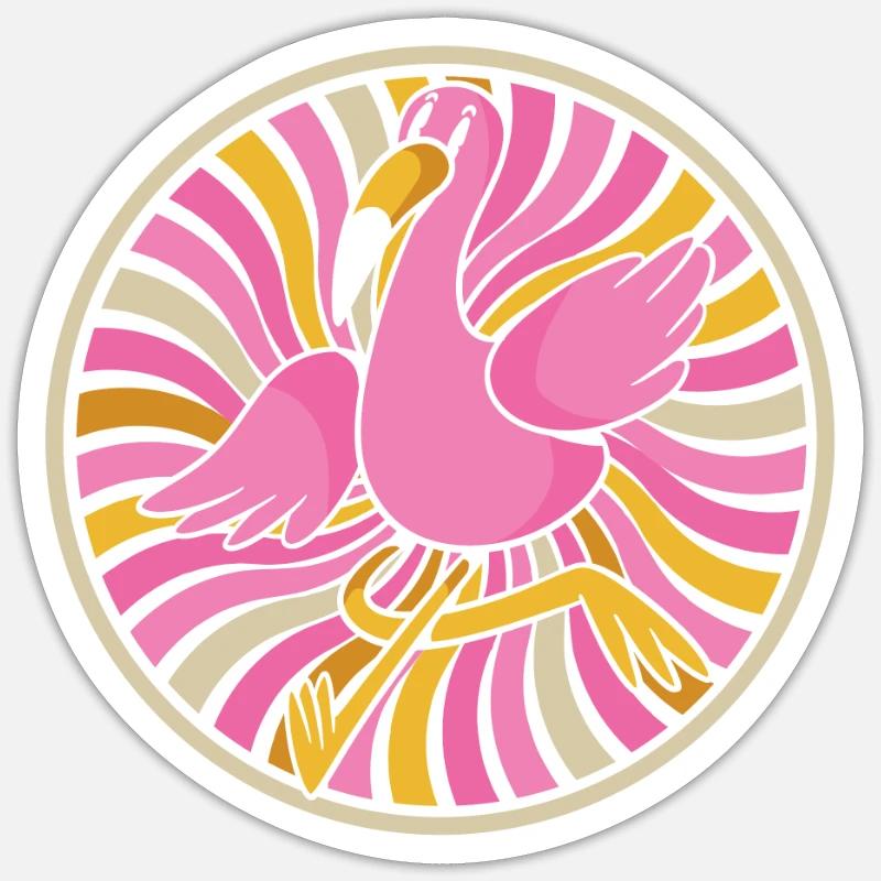 Flamingo - Sticker Größe S (10 x 10 cm) - Mattweiß