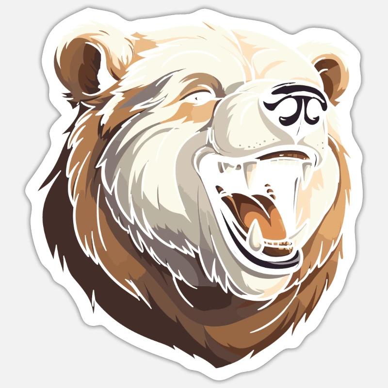 Bear Brown Bear Smiling - Sticker size S (10 x 10 cm) - white matte