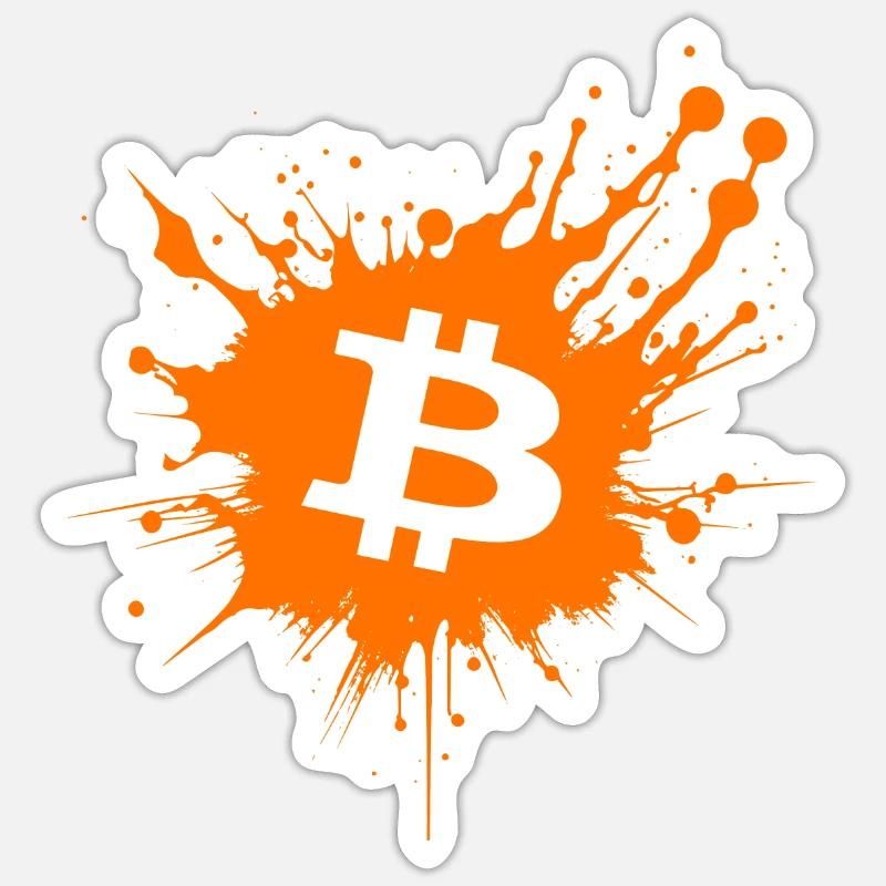 Bitcoin Crypto Cryptocurrency Splash Sticker taille S (10 x 10 cm)