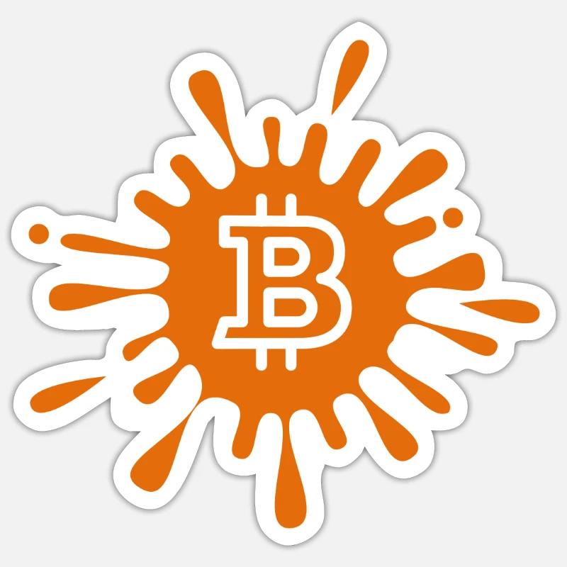Bitcoin Crypto Cryptocurrency Splash - Sticker taille S (10 x 10 cm) - blanc mat