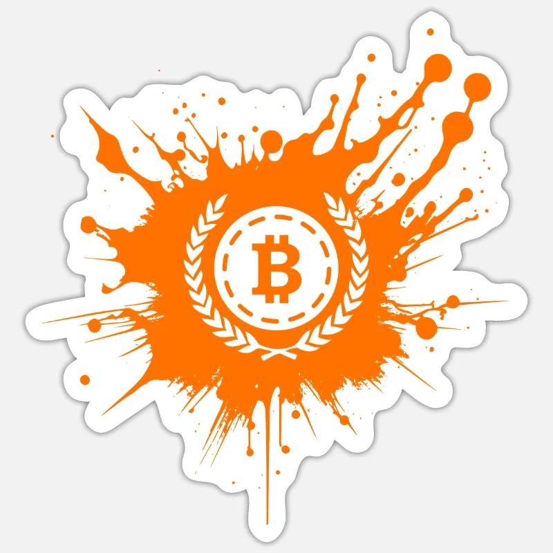 Bitcoin Crypto Cryptocurrency Splash - Sticker Größe S (10 x 10 cm) - Mattweiß