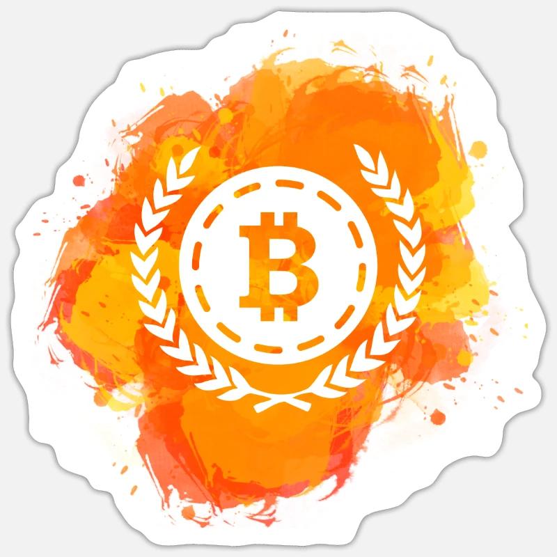 Bitcoin Crypto Cryptocurrency Splash - Sticker Größe S (10 x 10 cm) - Mattweiß
