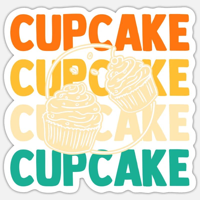 Cuisson des cupcakes Sticker taille S (10 x 10 cm)