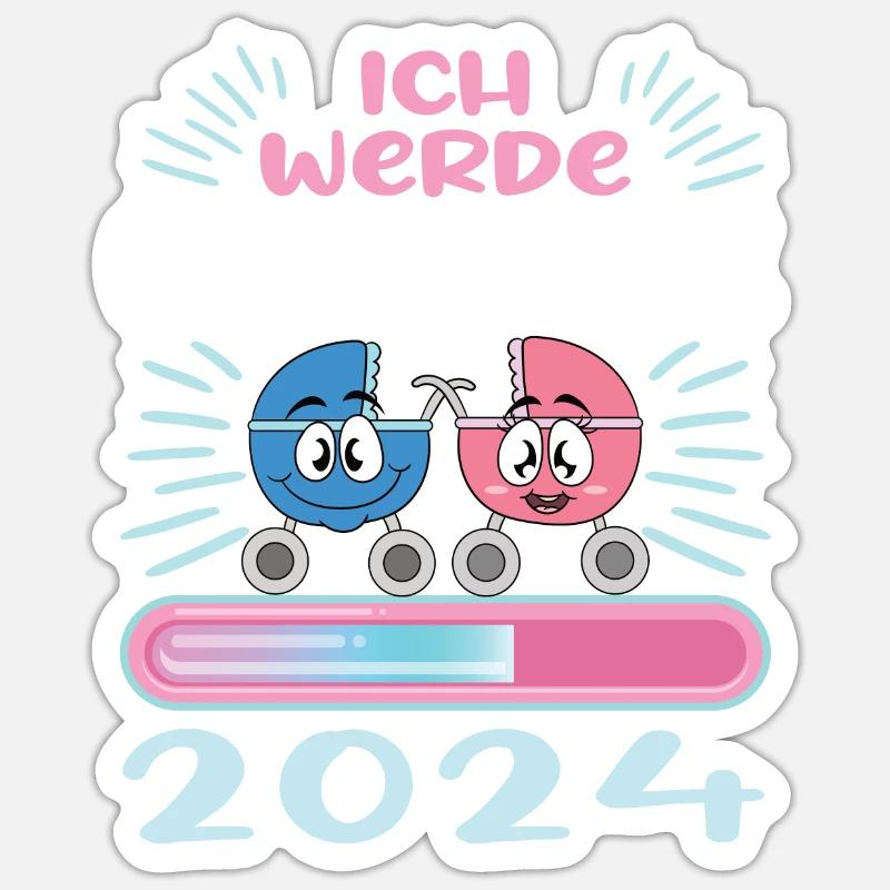 Cousine werden Cousine 2024 - Sticker Größe S (10 x 10 cm) - Mattweiß