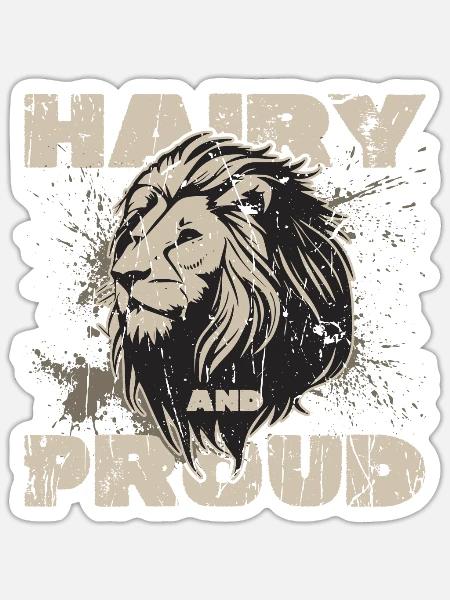 Haarig und stolz - Haarig - Sticker Größe S (10 x 10 cm) - Mattweiß