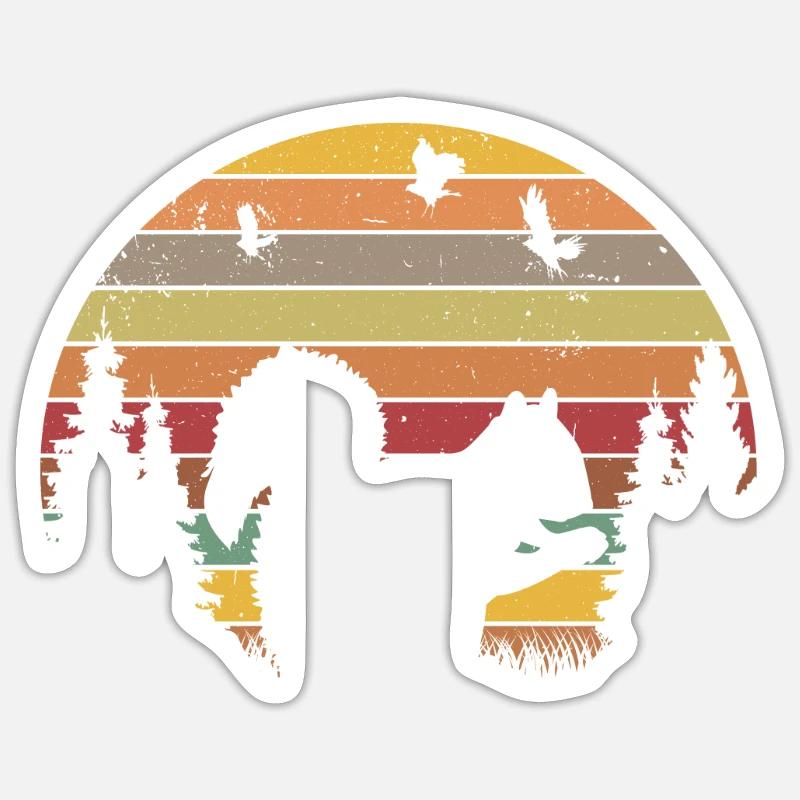 Eichhörnchen Retro Squirrel Sticker Größe S (10 x 10 cm)