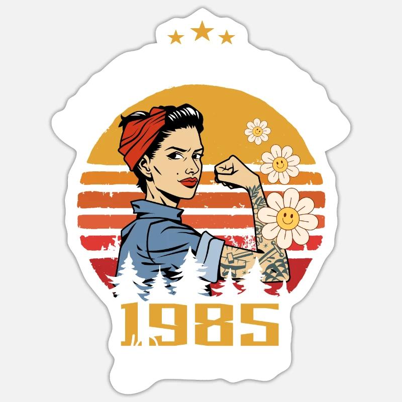 Dezember 1985 Geburtstagsgeschenk Dezember 1985 - Sticker Größe S (10 x 10 cm) - Mattweiß