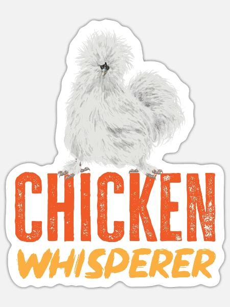 Seidenhuhn Silkie Chicken - Sticker Größe S (10 x 10 cm) - Mattweiß