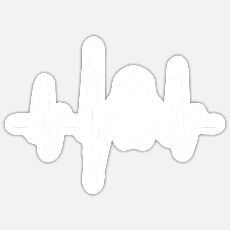 Pinguin Lustiges Herzfrequenz-Geschenk Sticker Größe S (10 x 10 cm)