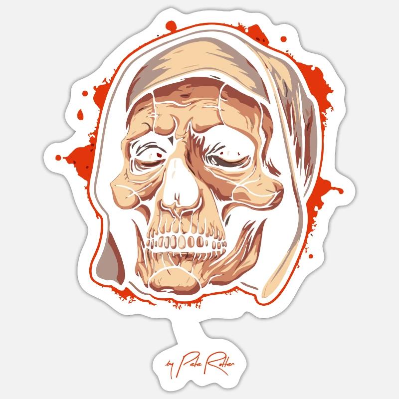 Plus vieux et plus sage - Sticker taille S (10 x 10 cm) - blanc mat