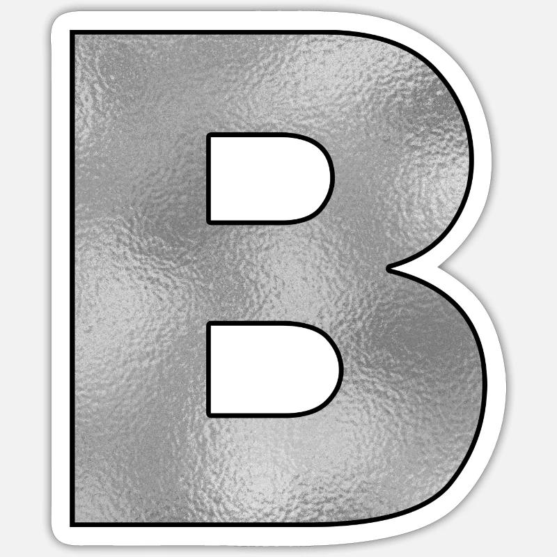 Lettre B Argent - Sticker taille S (10 x 10 cm) - blanc mat