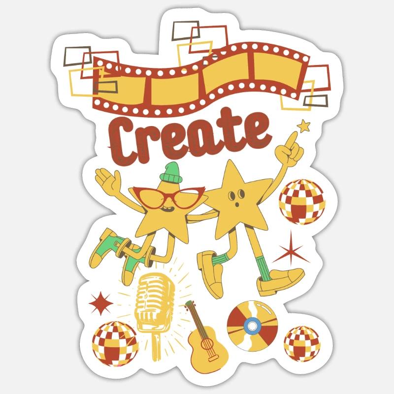 Schaffen - Sticker Größe S (10 x 10 cm) - Mattweiß