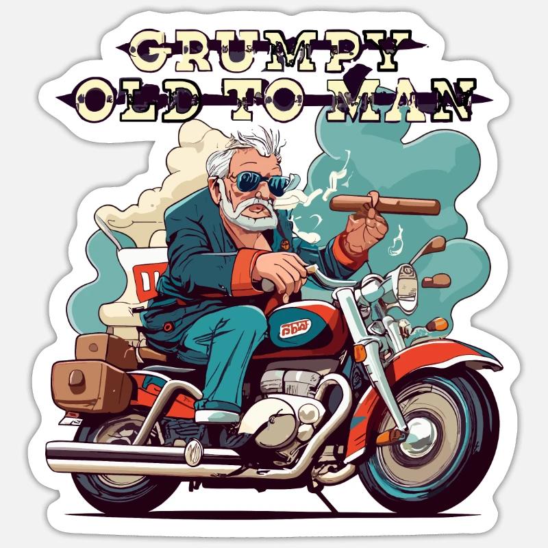 MÜRRRISCHER ALTER MANN - Sticker Größe S (10 x 10 cm) - Mattweiß