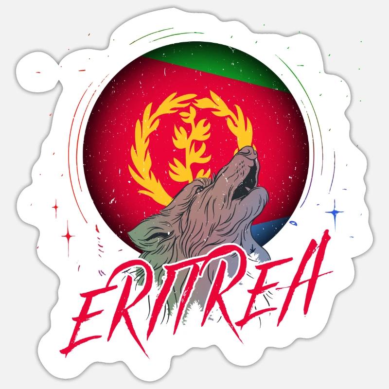 Erythrée - Sticker taille S (10 x 10 cm) - blanc mat