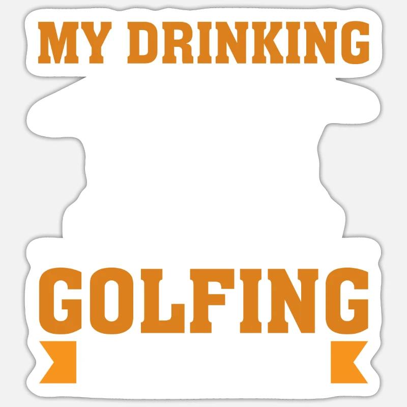 Mein Trinker-Team Hat Ein Golf-Problem - Sticker Größe S (10 x 10 cm) - Mattweiß