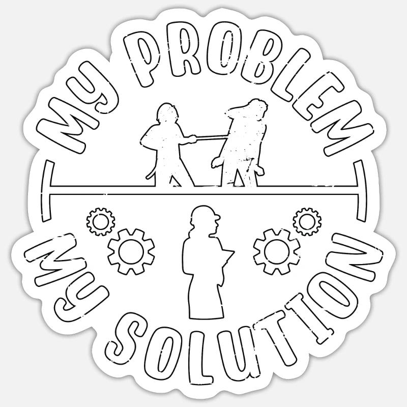 Architect My Problem My Solution Pictogram Mom Dad Sticker Größe S (10 x 10 cm)