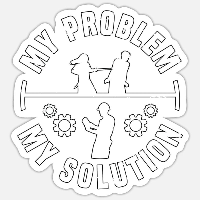 Architect My Problem My Solution Pictogram Dad Mom Sticker Größe S (10 x 10 cm)