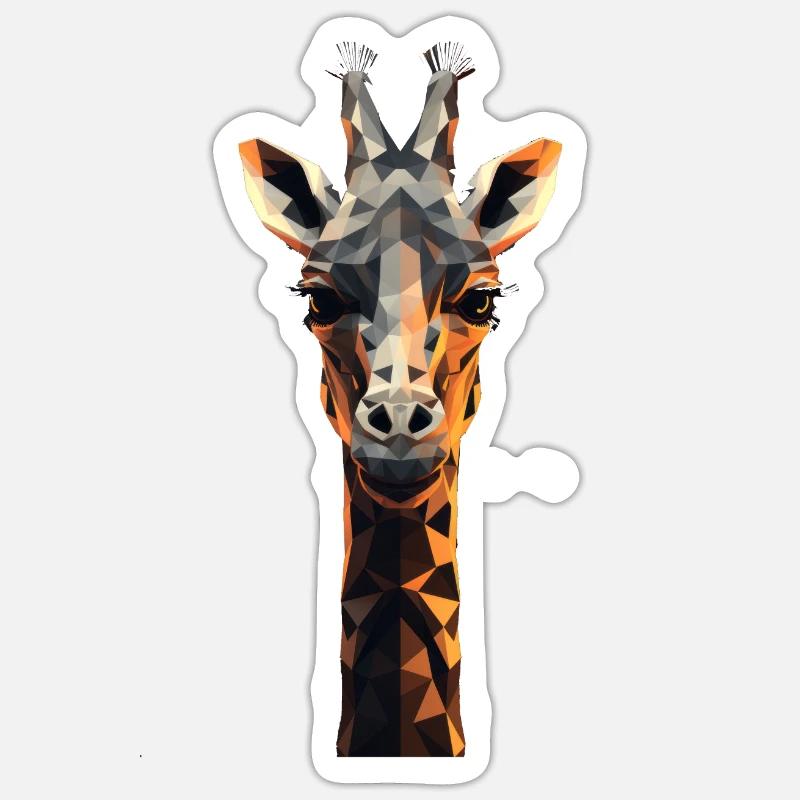 Geometric Style Giraffe - Sticker size S (10 x 10 cm) - white matte