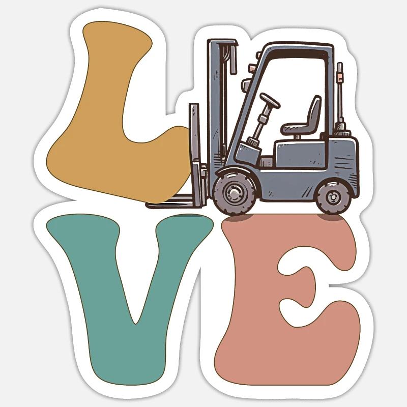 Gabelstaplerfahrer Gabelstaplerfahrer Sticker Größe S (10 x 10 cm)